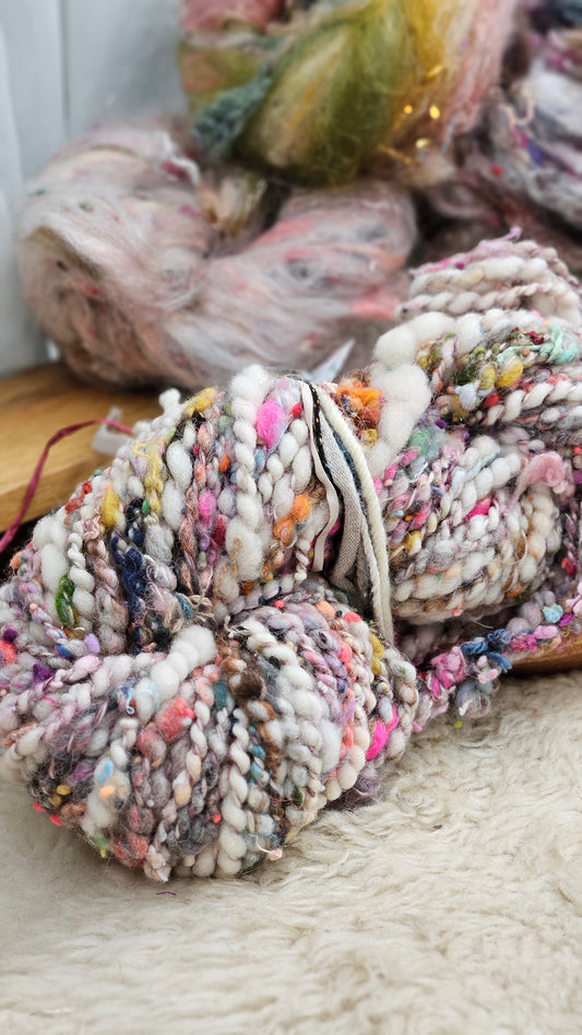 CLYMENE - Bulky Handspun Art Yarn XL Skein - 72 yards | 6 ounces | 170 grams