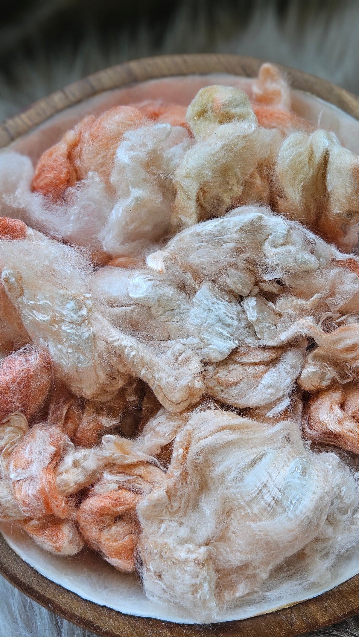 Blood Orange - hand-dyed fine wool and silky bamboo mill ends - 5 oz |  142 g