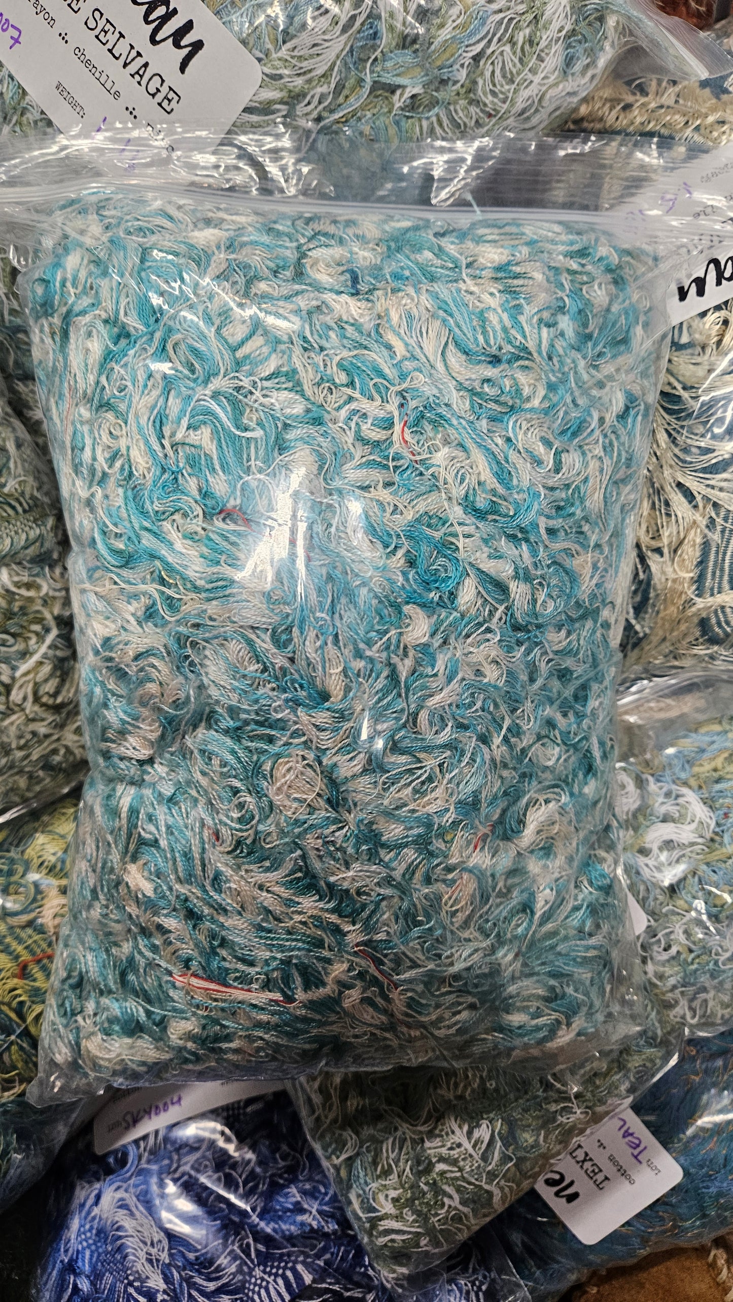 SEASHORE - textile selvedge for rug and art weaving and art yarn - SEA002 (1.1 lb)