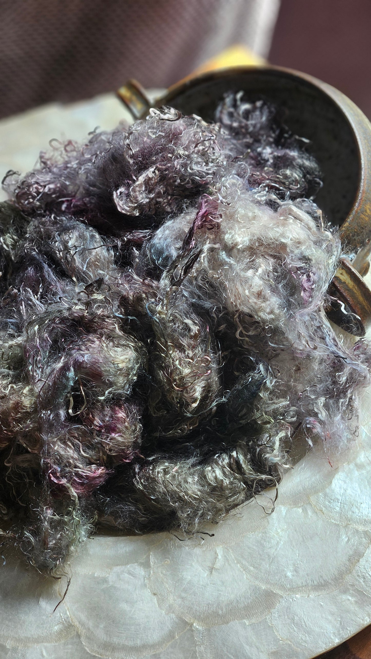 HIDDENITE - hand-dyed eucalyptus crimp faux-silk for art yarn embellishing, fiber blending, felting, and papermaking - 2 oz | 57 g