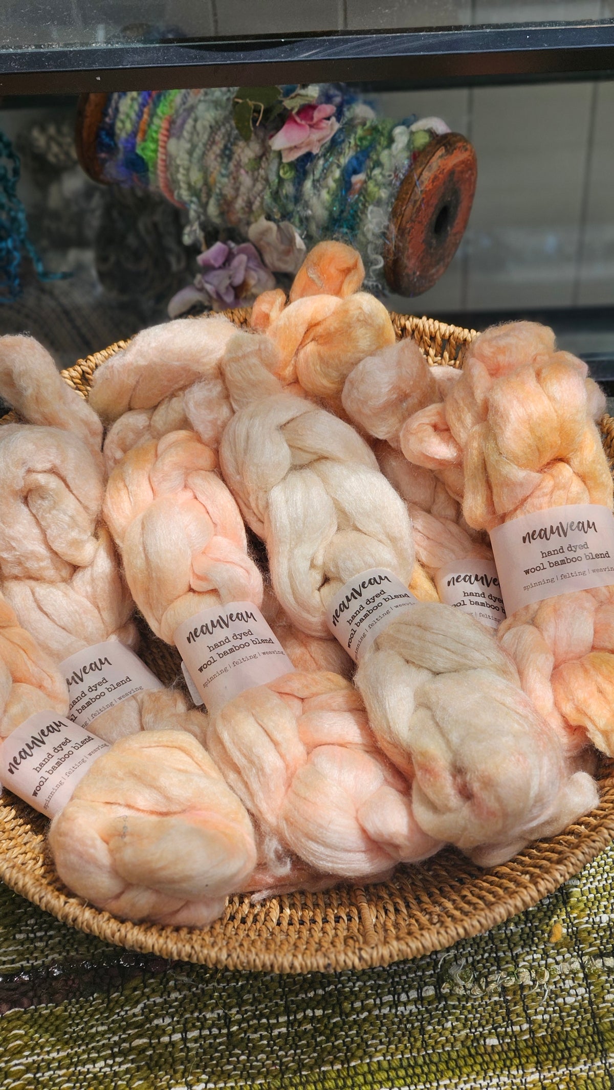 Gilded Pearl - wool bamboo roving for felting and blending - 2 ounces | 57 grams