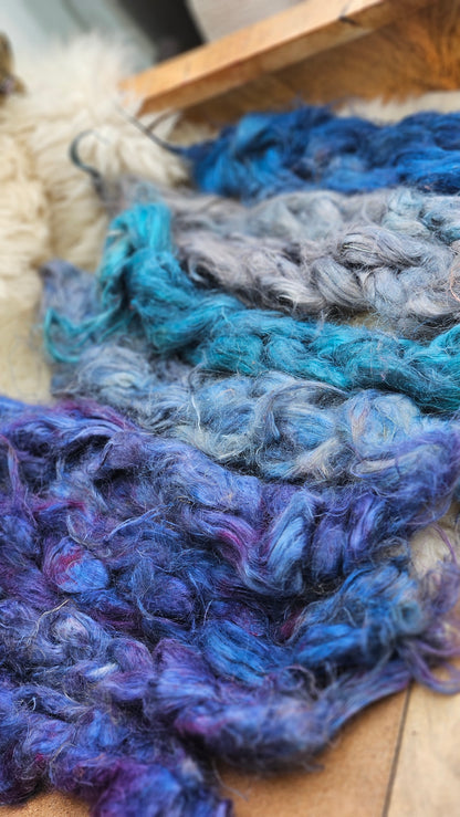 SCEPTER - rare hand-dyed hemp top for carding into art batts - 2 ounces |  grams