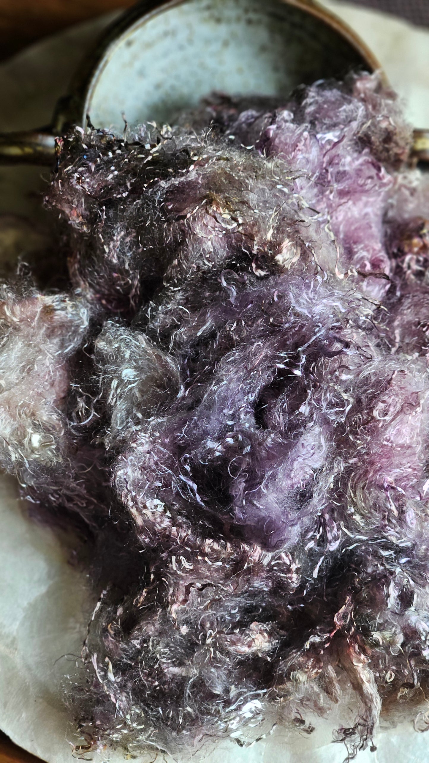 CORDIERITE - hand-dyed eucalyptus crimp faux-silk for art yarn embellishing, fiber blending, felting, and papermaking - 2 oz | 57 g