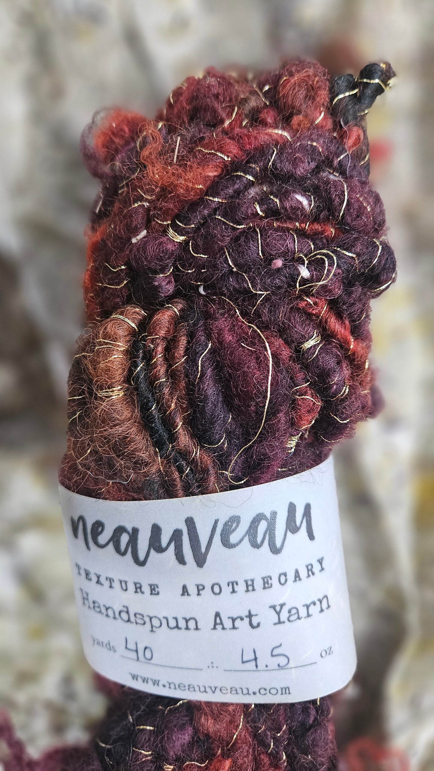 Handspun Bulky Art Yarn - Cinnamon Grove 02