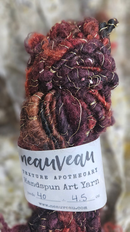 Handspun Bulky Art Yarn - Cinnamon Grove 02