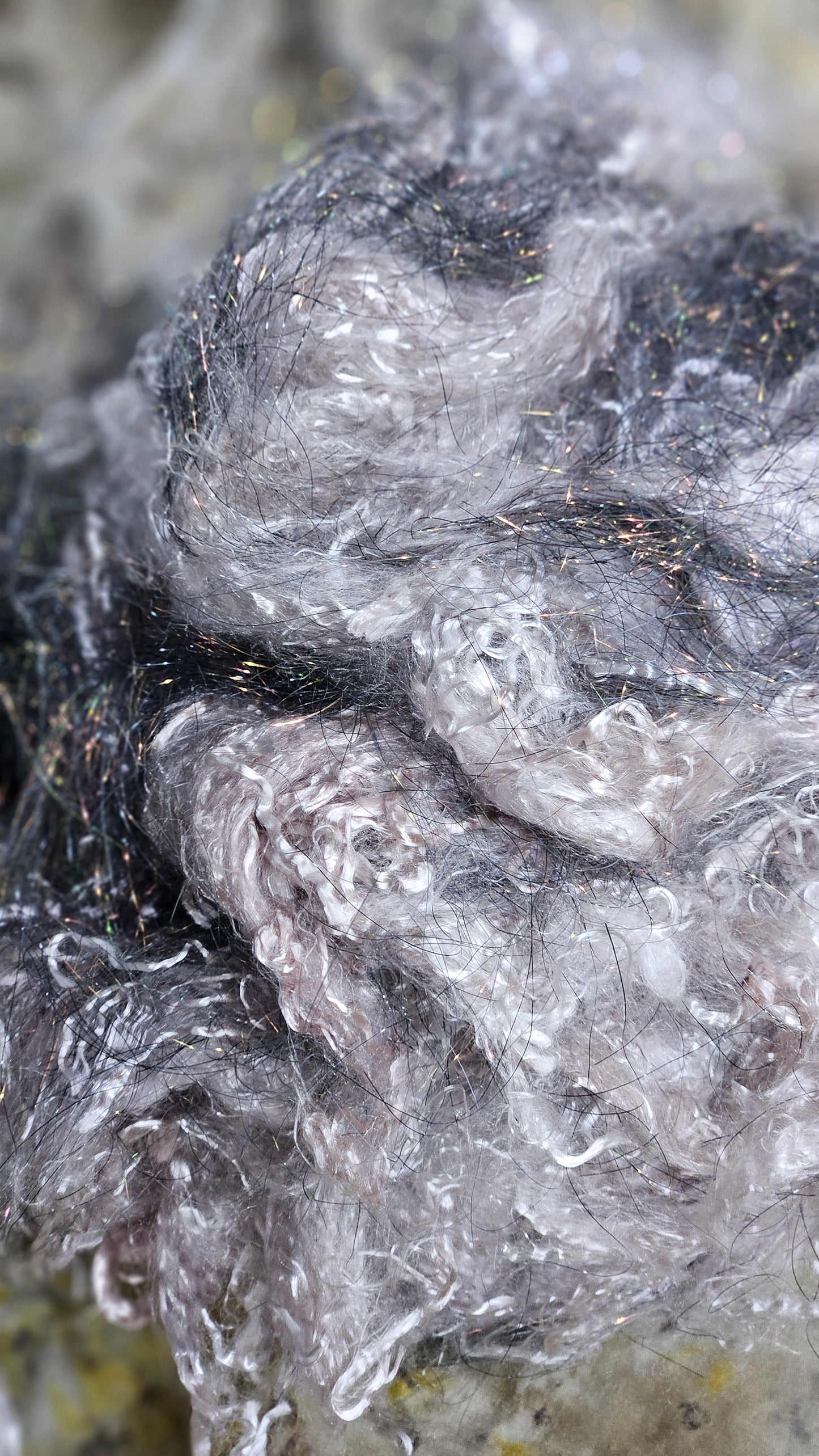 COOL ROSE GOLD SPARKLE - hand-dyed eucalyptus crimp faux-silk with Angelina sparkle for art yarn embellishing, fiber blending, felting, and papermaking - 1 oz | 28 g