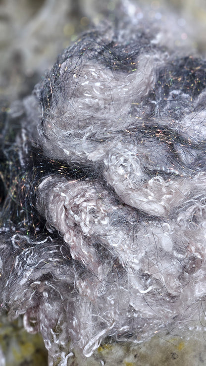 Cool Rose Gold Sparkle - angelina & fine wool nepps for adding texture to batts, yarn & felt - 1 oz | 28 g