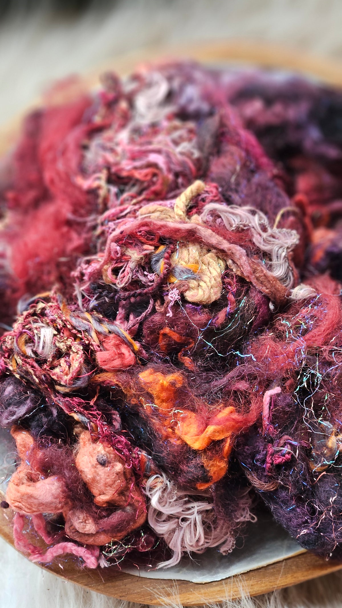Bruised Halo - hand-dyed wool alpaca bamboo texture blend - 4 ounces | 114 grams