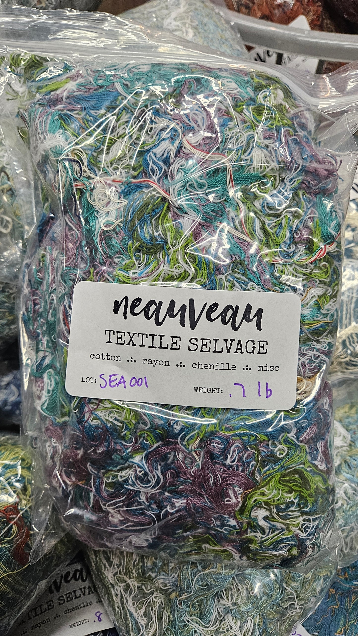 SEASHORE - textile selvedge for rug and art weaving and art yarn - SEA001 (.7 lb)