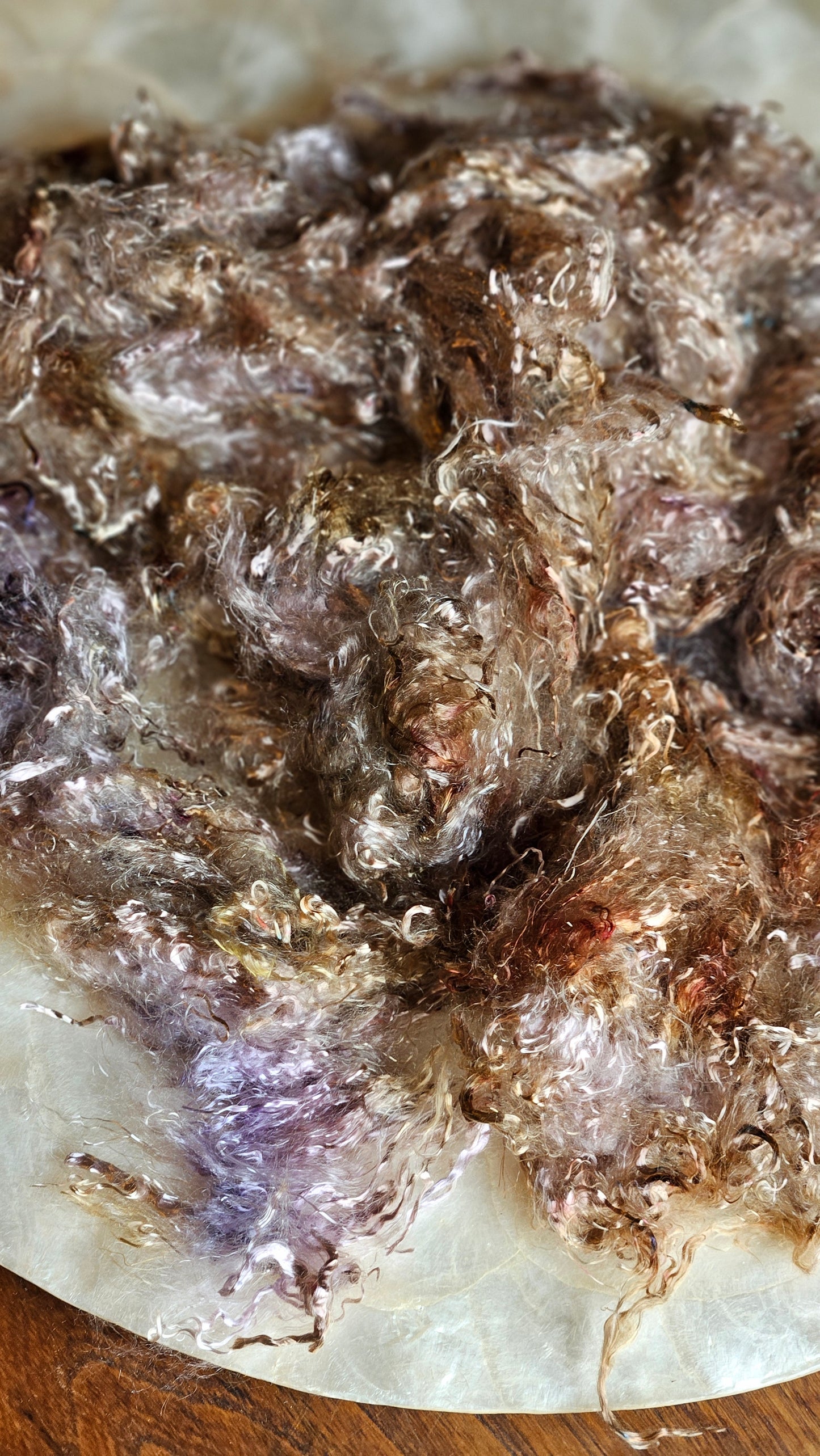 HELIODOR - hand-dyed eucalyptus crimp faux-silk for art yarn embellishing, fiber blending, felting, and papermaking - 2 oz | 57 g