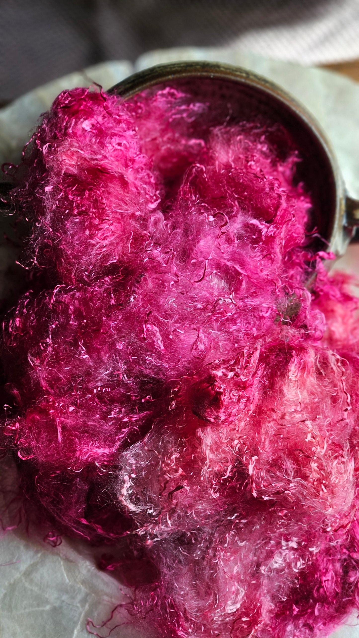 ERYTHRITE - hand-dyed eucalyptus crimp faux-silk for art yarn embellishing, fiber blending, felting, and papermaking - 2 oz | 57 g