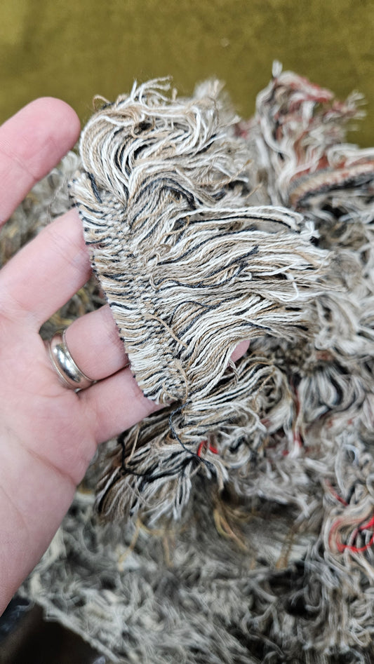 SAND AND SKY - shaggy fringe ribbon for tapestry weaving and fiber art - 4.5 POUNDS