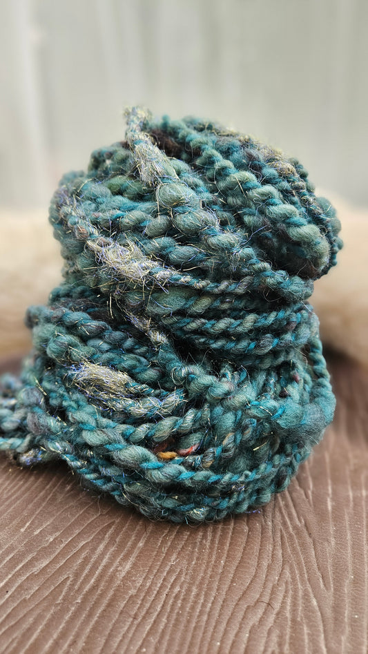 THE ENT BRIDE - Bulky Handspun Art Yarn XL Skein - 40 yards | 4.7 ounces | 133 grams