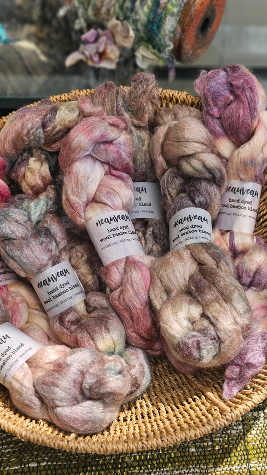 Dawn Pearl - wool bamboo roving for felting and blending - 2 ounces | 57 grams