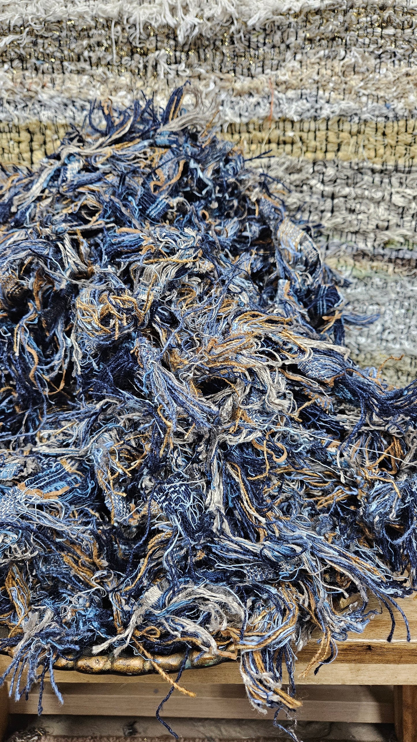 BULK 07 - shaggy fringe ribbon for tapestry weaving and fiber art - 4.5 POUNDS