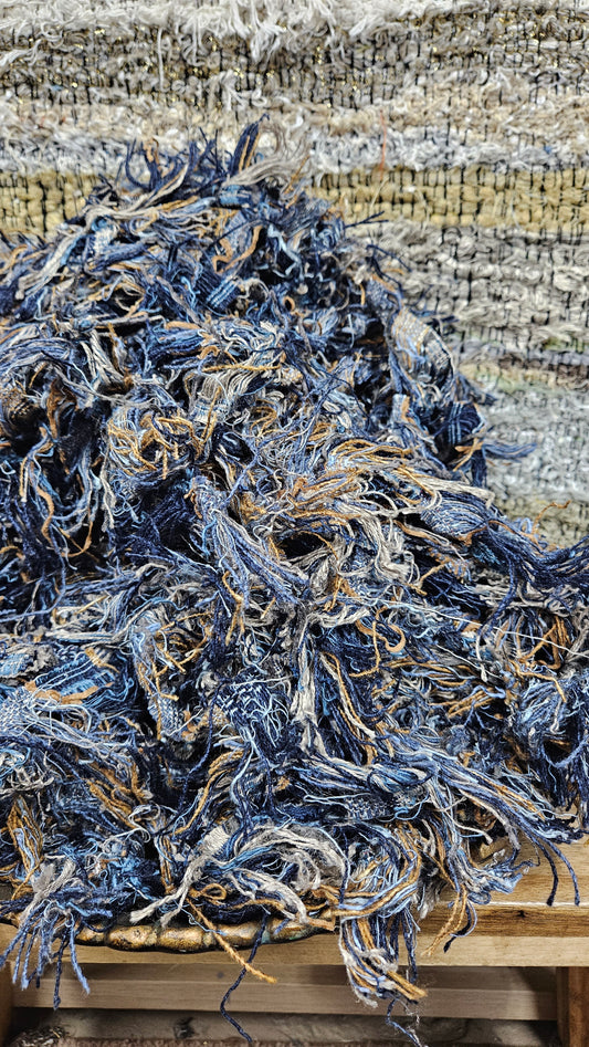 BULK 07 - shaggy fringe ribbon for tapestry weaving and fiber art - 4.5 POUNDS