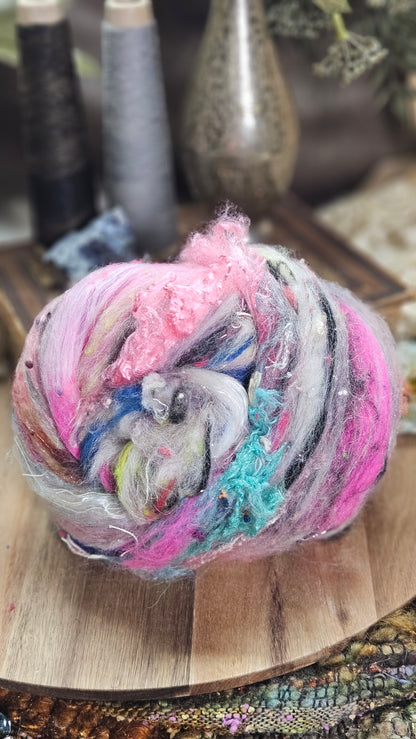 Shaniko Wool Silk Flax Neauveau Art Batt 905 - 3.8 oz