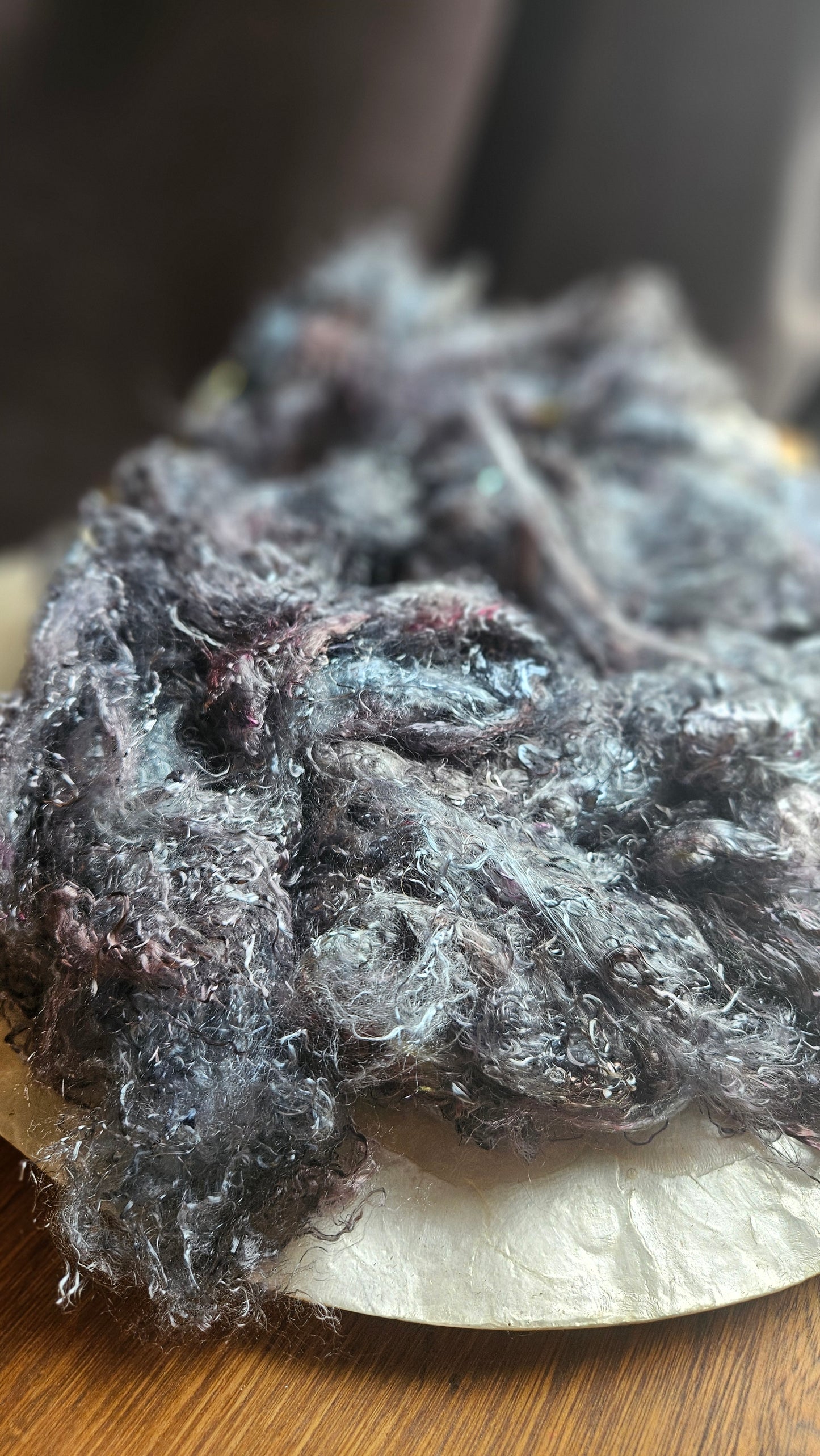 CASSITERITE - hand-dyed eucalyptus crimp faux-silk for art yarn embellishing, fiber blending, felting, and papermaking - 2 oz | 57 g