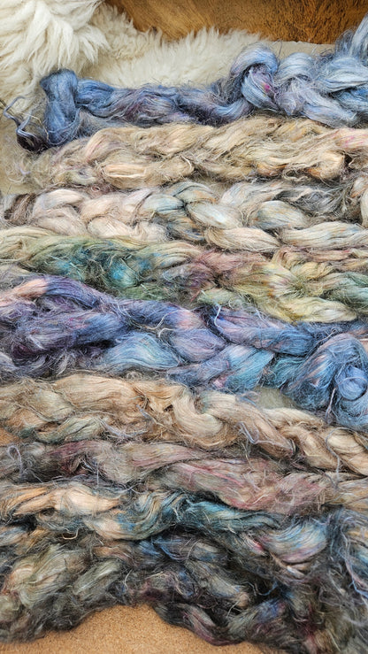 LANCELOT - rare hand-dyed hemp top for carding into art batts - 2 ounces | 57 grams