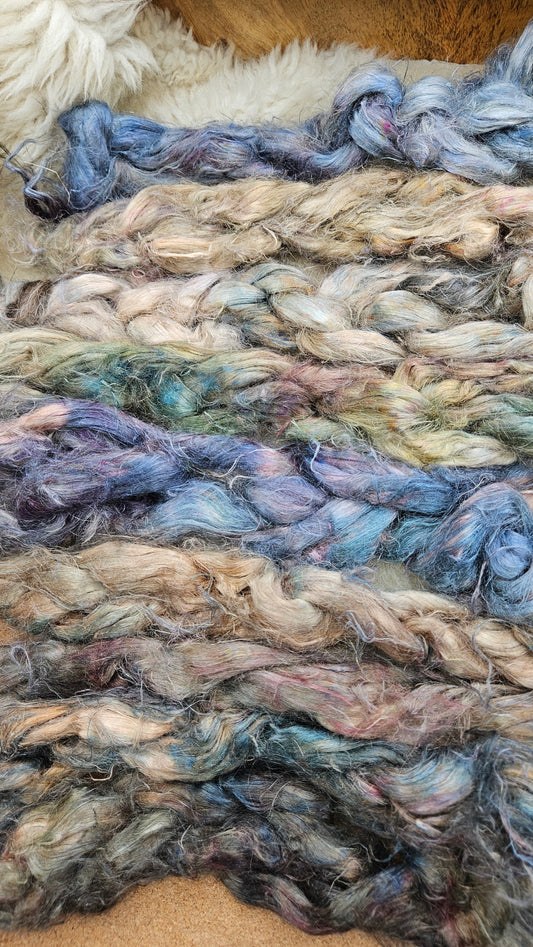 LANCELOT Hand-Dyed Fine Hemp for fiber art, texture blending, and papermaking - 2 ounces | 57 grams