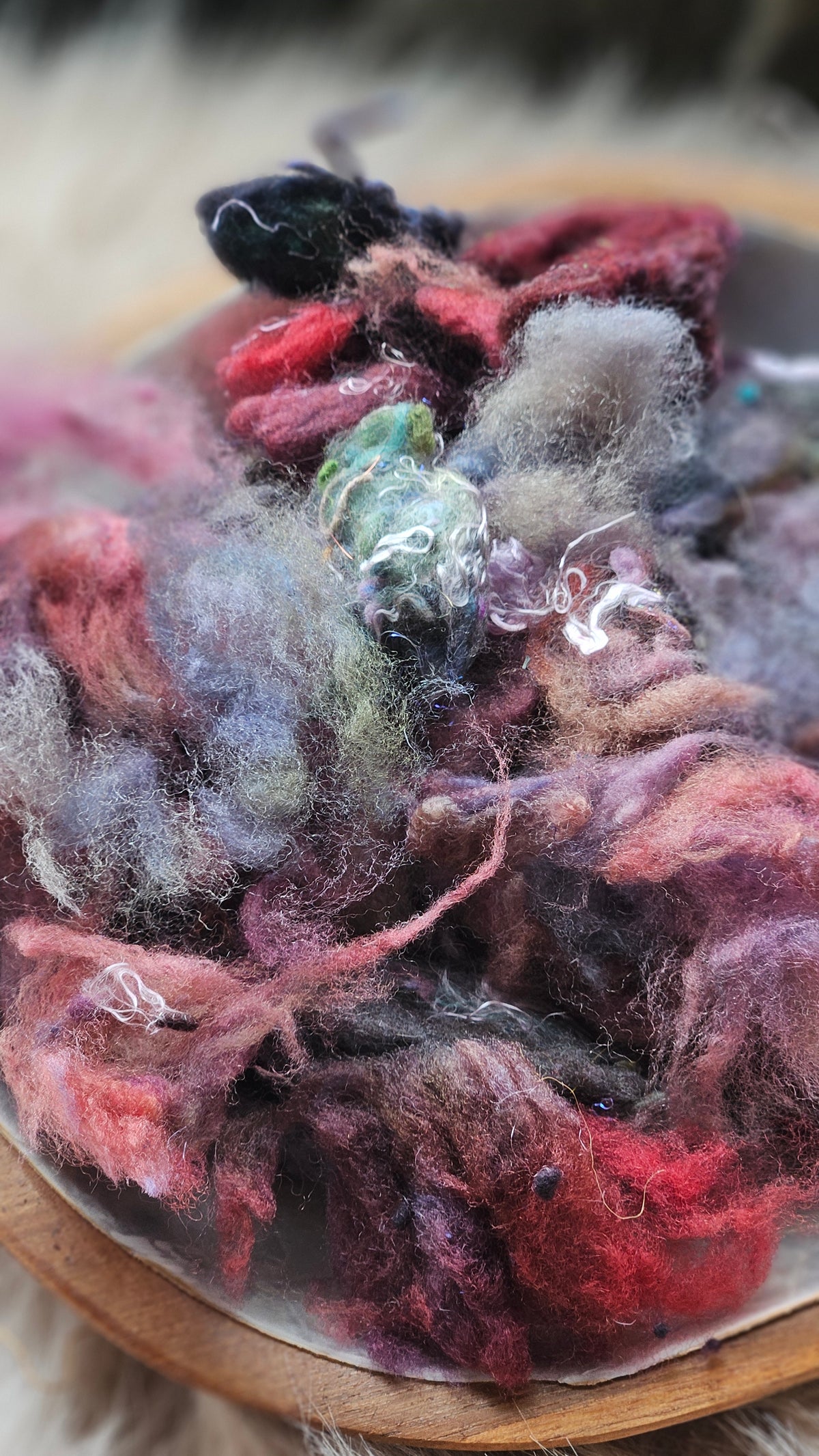 Orchard Sky - hand-dyed wool alpaca bamboo texture blend - 4 ounces | 114 grams