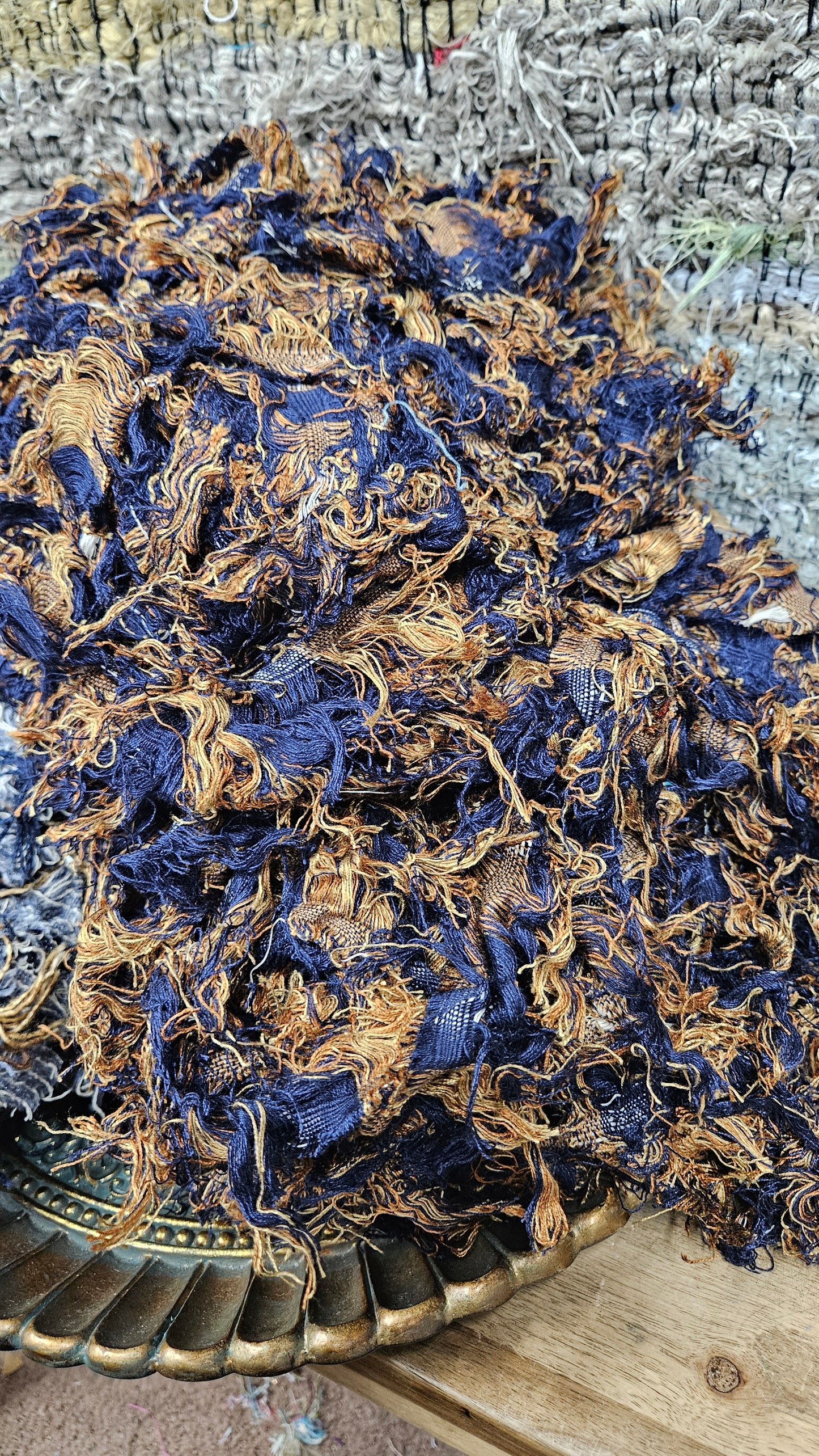 BULK 05 - shaggy fringe ribbon for tapestry weaving and fiber art - 4.5 POUNDS