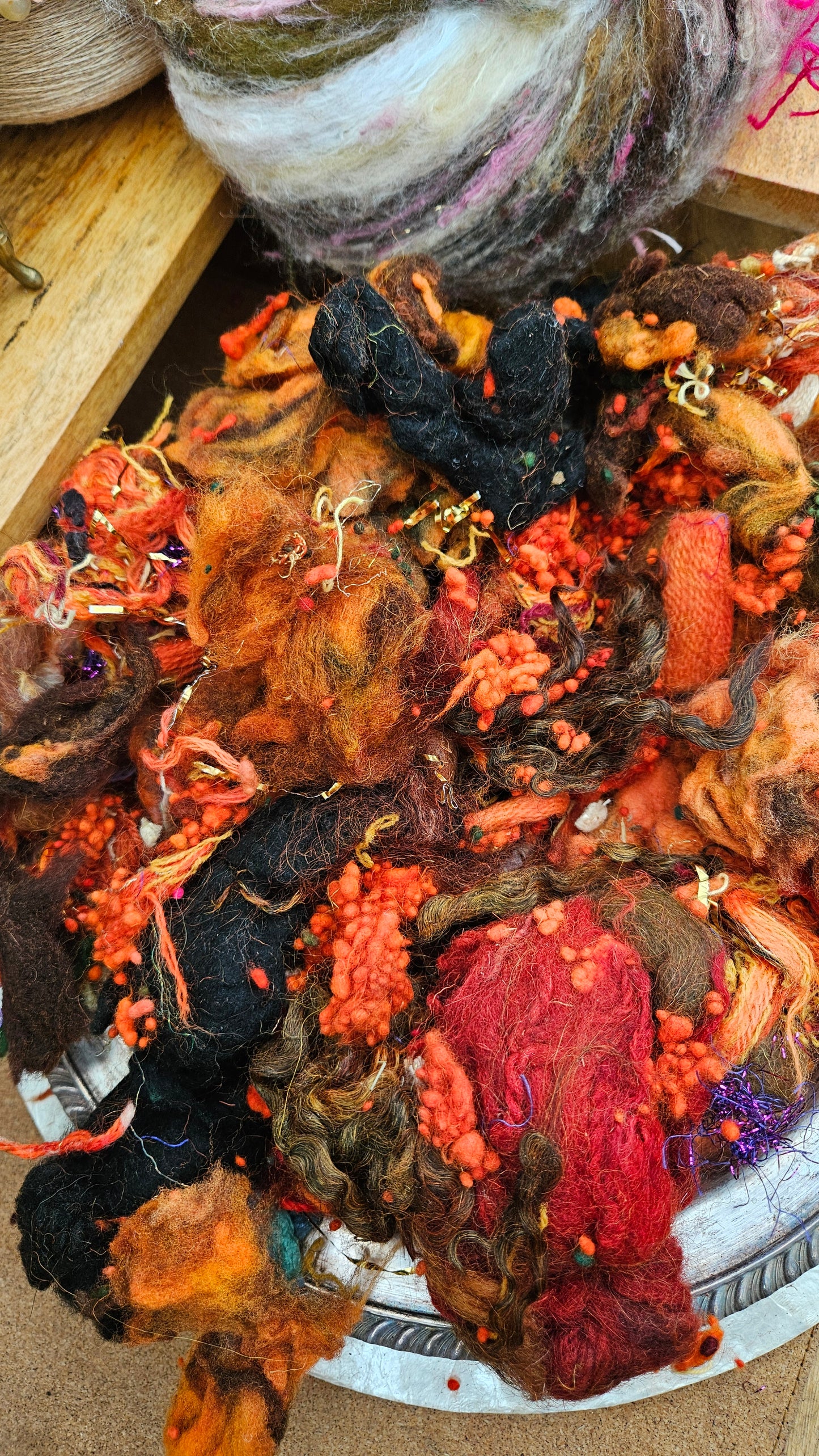 DUNE BLOOM - Hand-Dyed Texture Blend for art yarn embellishing, texture blending, felting, mixed media, and fiber art - 4 ounces | 114 grams