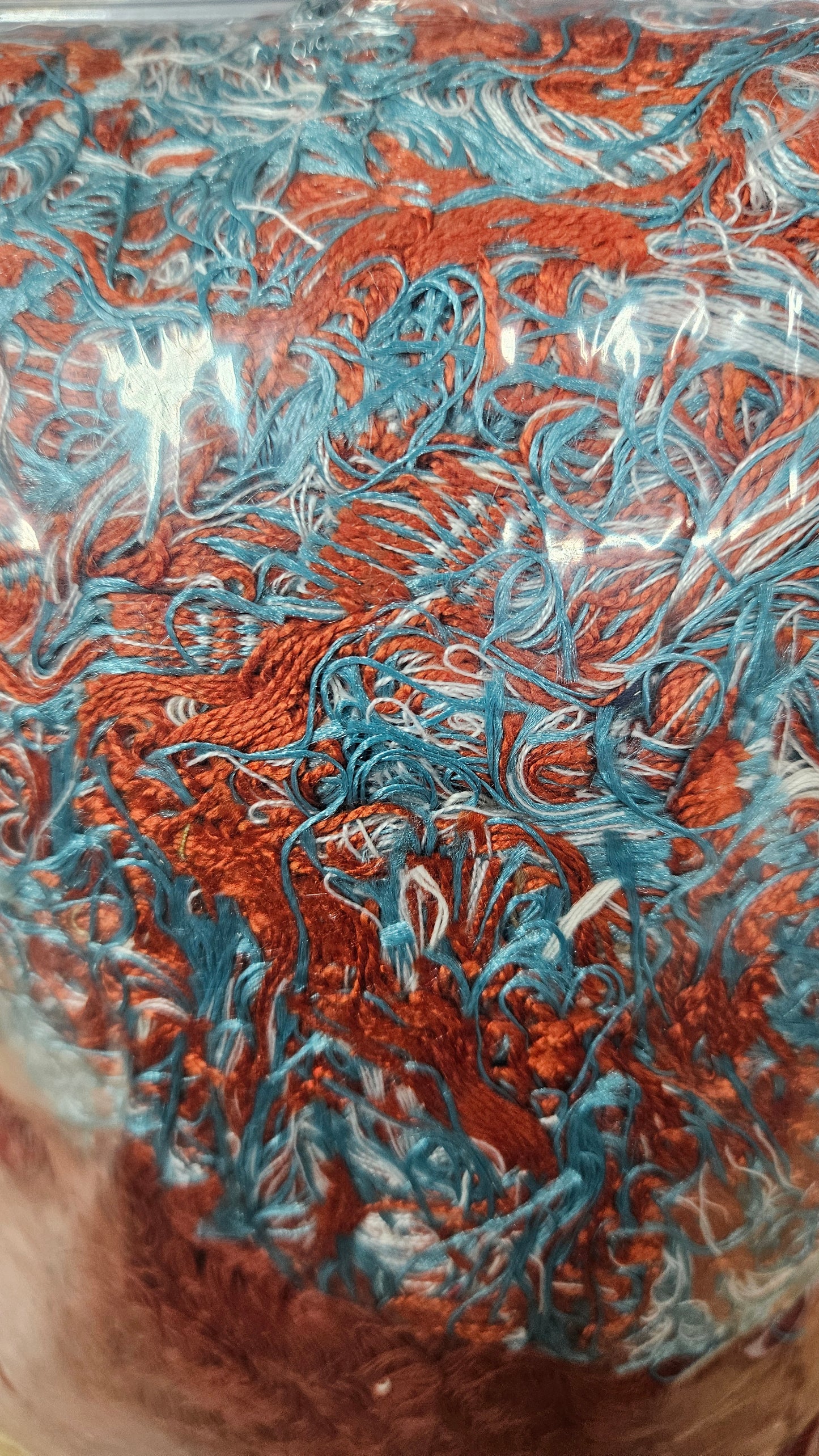 FIREWORKS - shaggy fringe ribbon for tapestry weaving and fiber art - RUBY05 (1.9 lb)