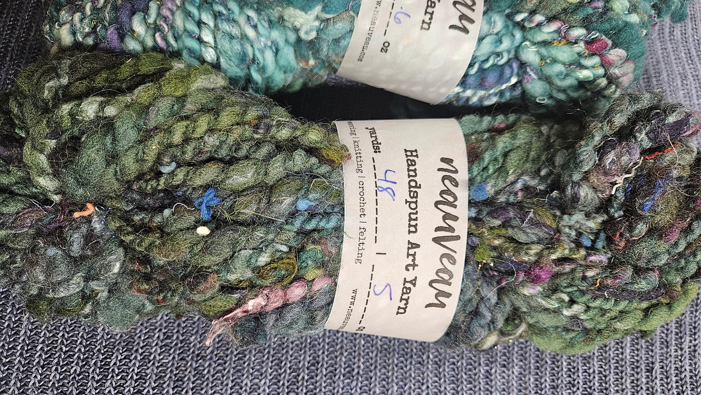 Handspun Yarn Lot - 3 Skeins Tealberry