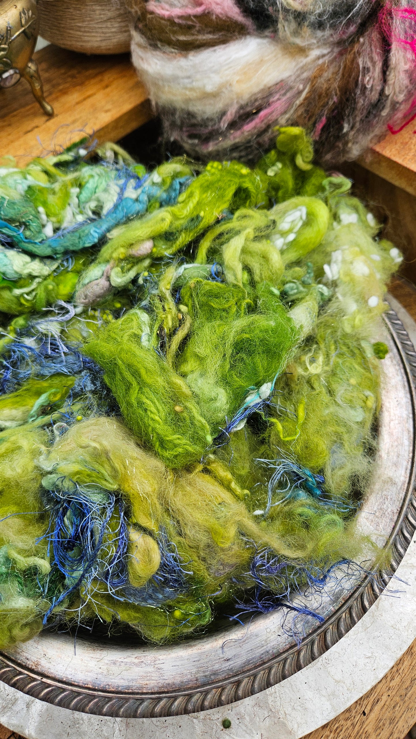 MISTFALL - Hand-Dyed Texture Blend for art yarn embellishing, texture blending, felting, mixed media, and fiber art - 4 ounces | 114 grams