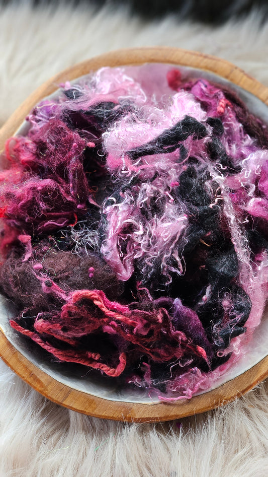 Thistle Dawn - hand-dyed wool alpaca bamboo texture blend - 4 ounces | 114 grams