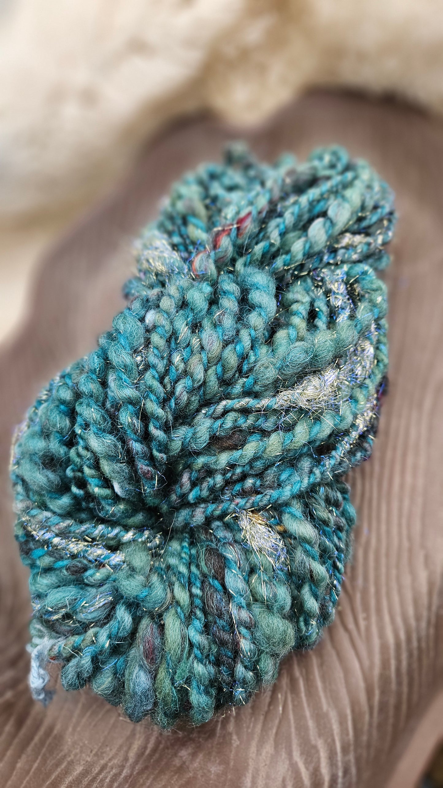 THE ENT BRIDE - Bulky Handspun Art Yarn XL Skein - 40 yards | 4.7 ounces | 133 grams