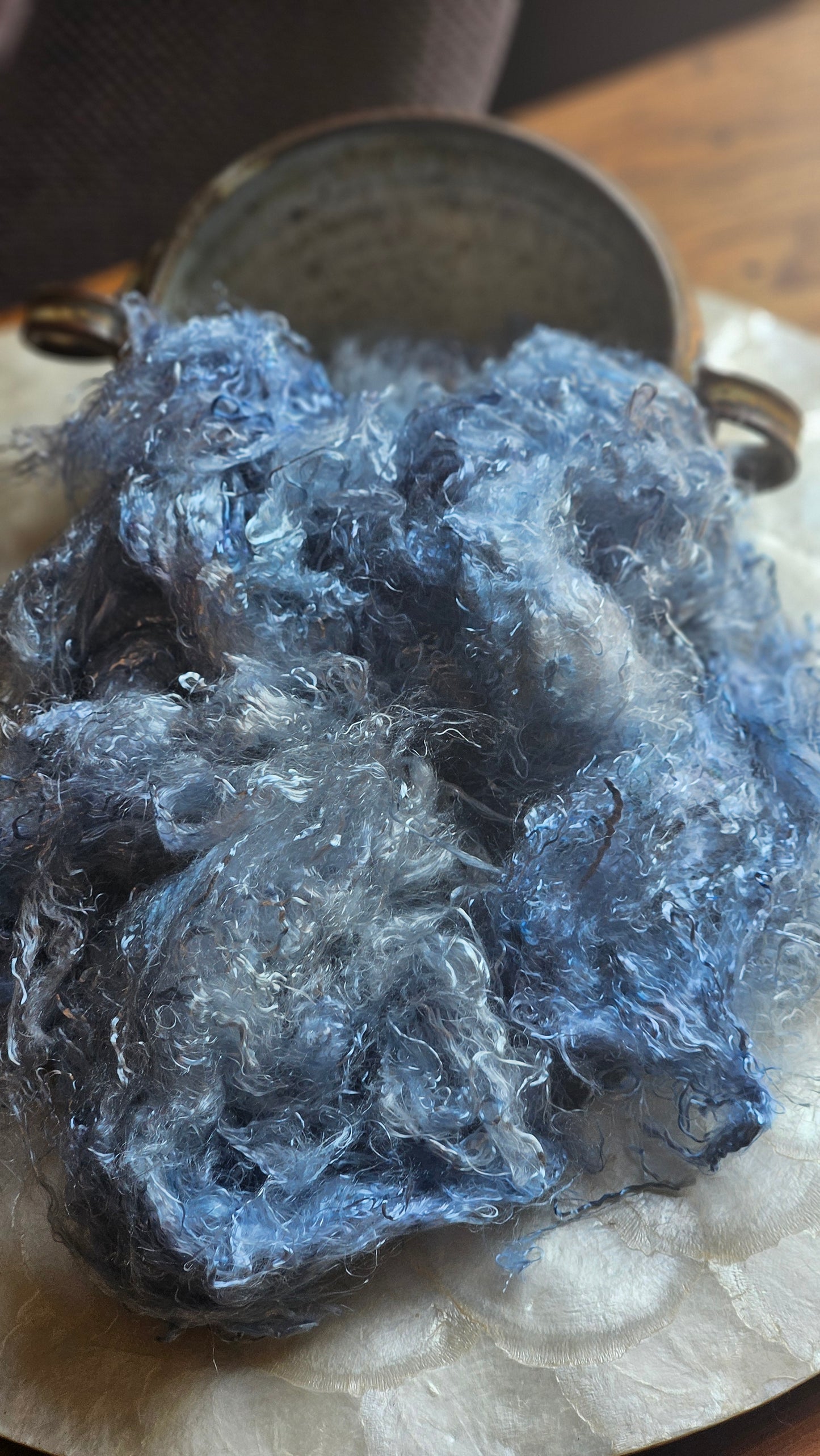 KYANITE - hand-dyed eucalyptus crimp faux-silk for art yarn embellishing, fiber blending, felting, and papermaking - 2 oz | 57 g