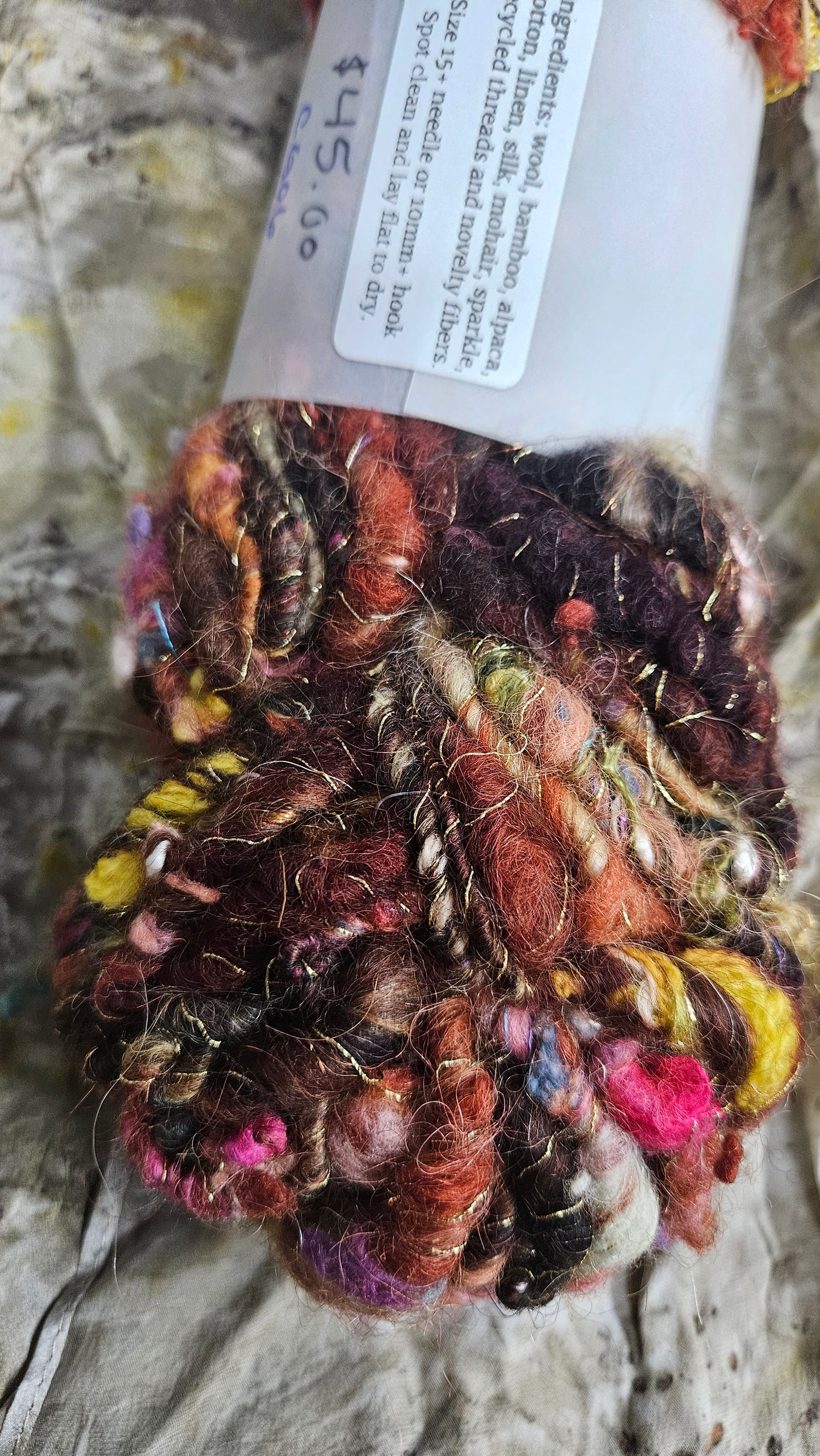 Handspun Bulky Art Yarn - Cinnamon Grove 06