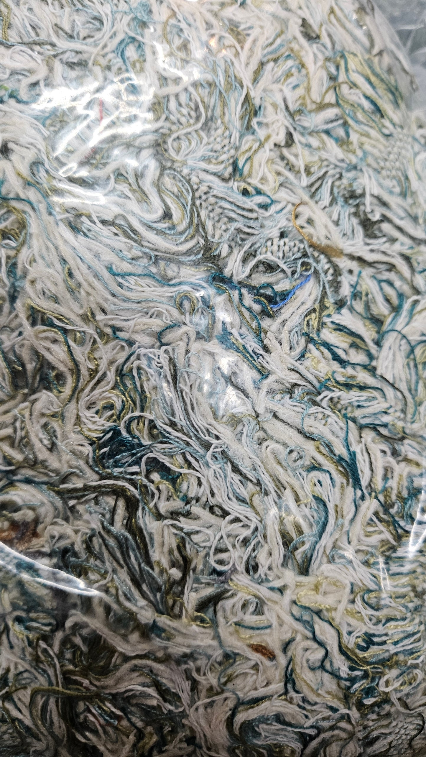 GREEN GRASS - textile selvedge for rug and art weaving and art yarn - GREEN101 (1 lb)