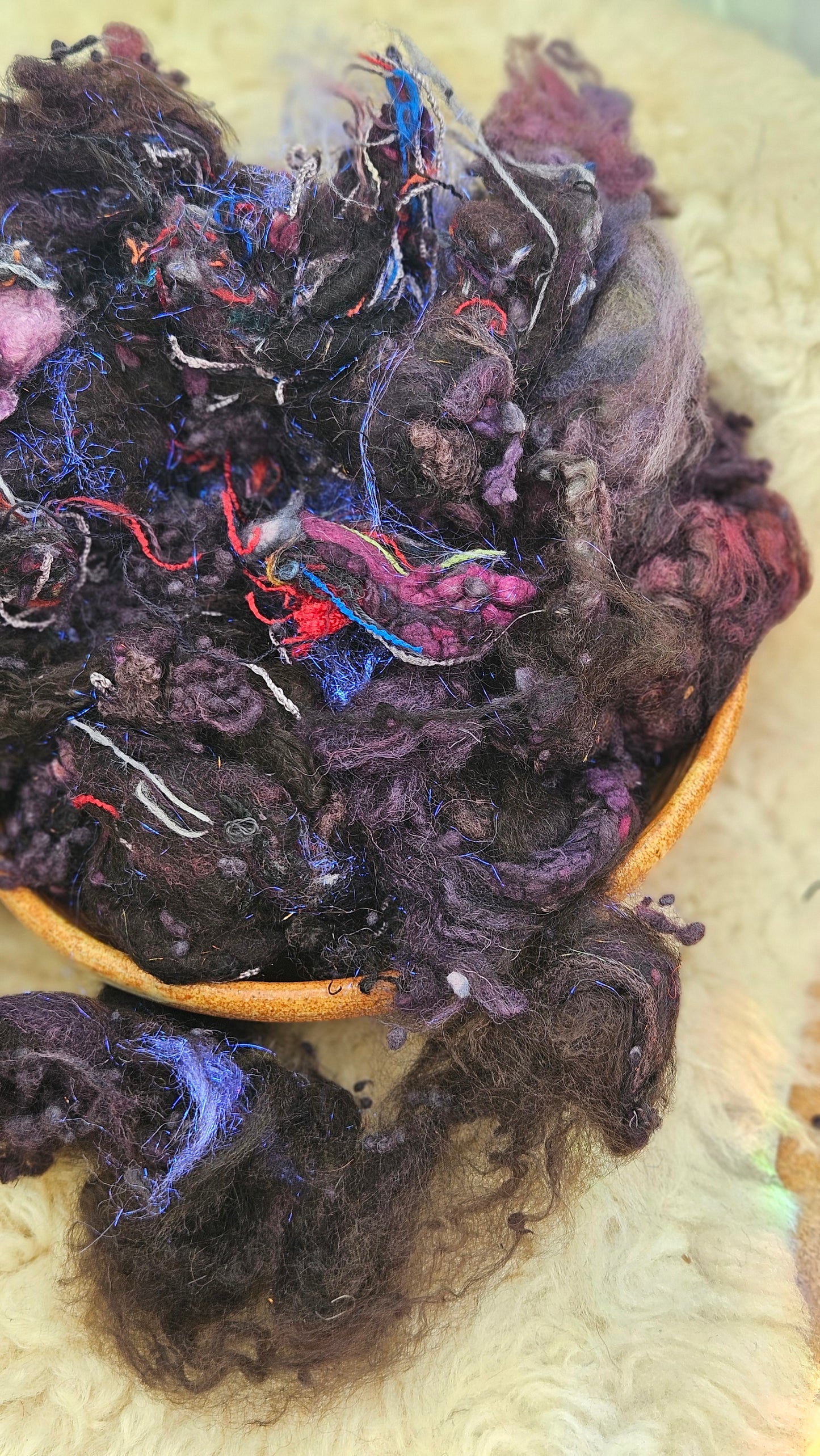 OASIS SHADE - Hand-Dyed Recycled Wool Texture Blend for art yarn embellishing, texture blending, felting, mixed media, and fiber art - 4 ounces | 114 grams