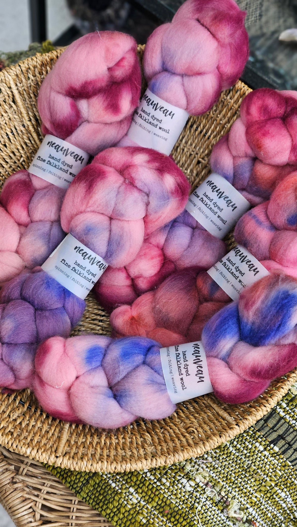 Rocky - hand dyed fine wool roving for felting and blending - 2 ounces | 57 grams