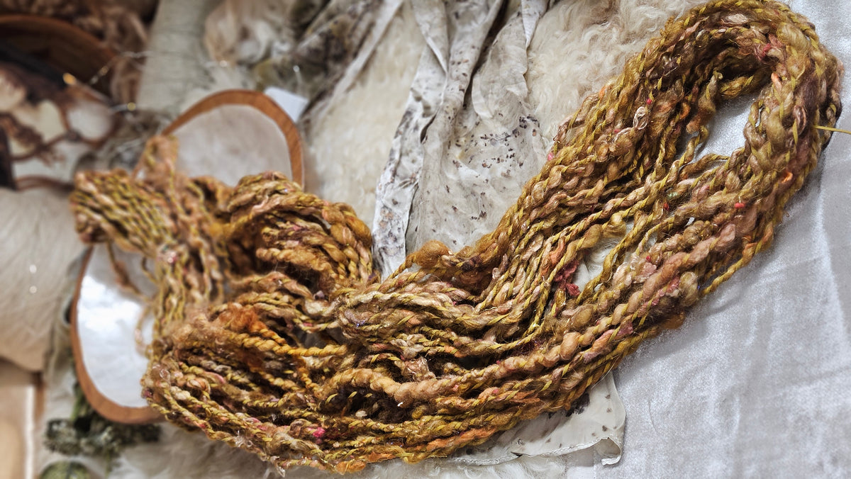 Handspun Bulky Art Yarn - 48 yards | 4.7 ounces - Botticelli Portrait 02