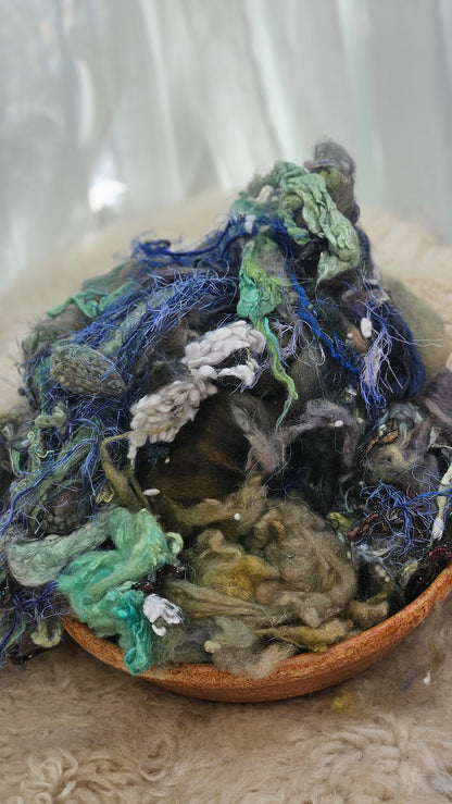 GARDEN DAWN - fiber texture blend for art yarn spinning & felting - 4 ounces | 114 grams