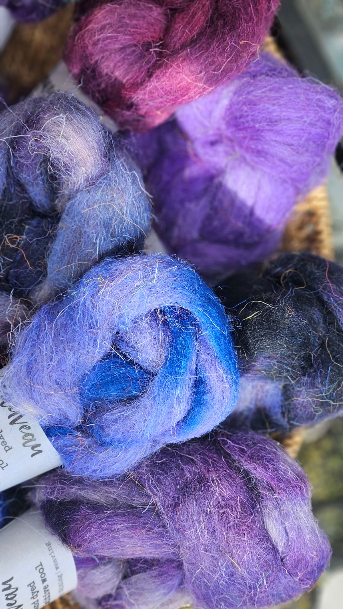 Brambleberry - primitive hand dyed wool roving for felting and blending - 2 ounces | 57 grams