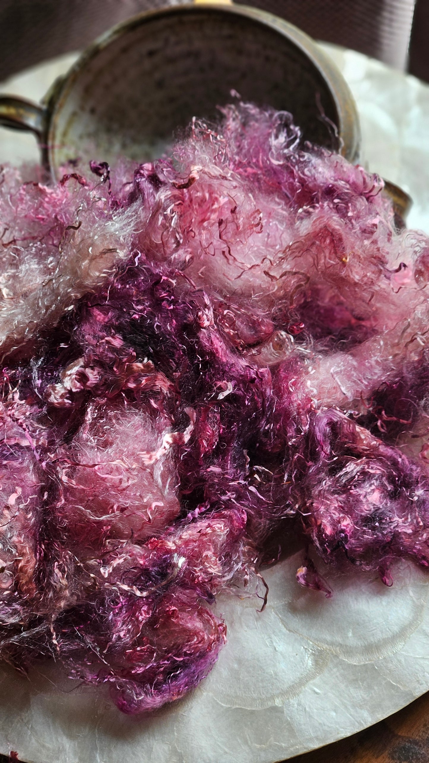 EUDIALYTE - hand-dyed eucalyptus crimp faux-silk for art yarn embellishing, fiber blending, felting, and papermaking - 2 oz | 57 g