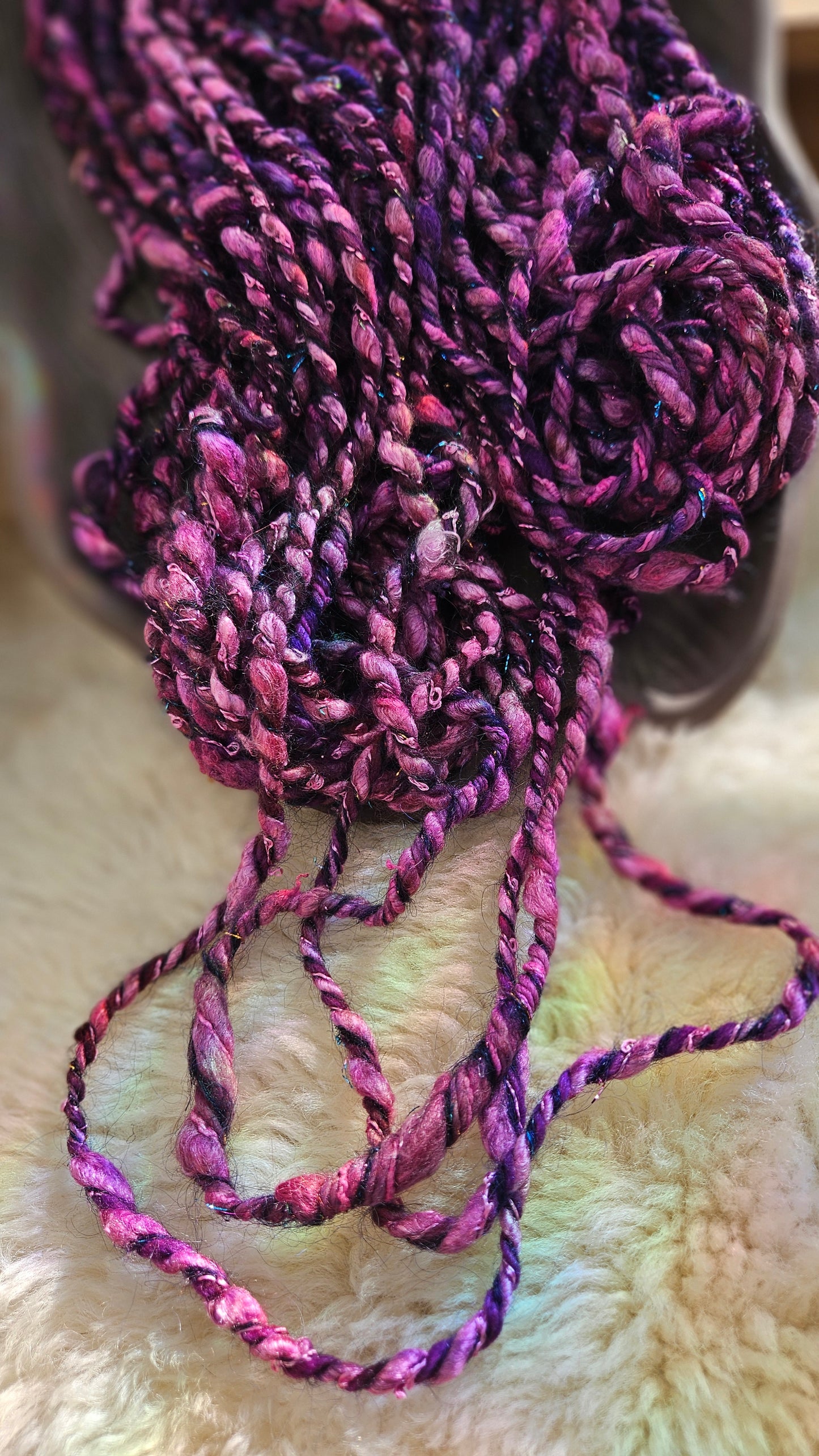 MARSH LANTERN - Bulky Handspun Art Yarn XL Skein - 40 yards | 5 ounces | 142 grams