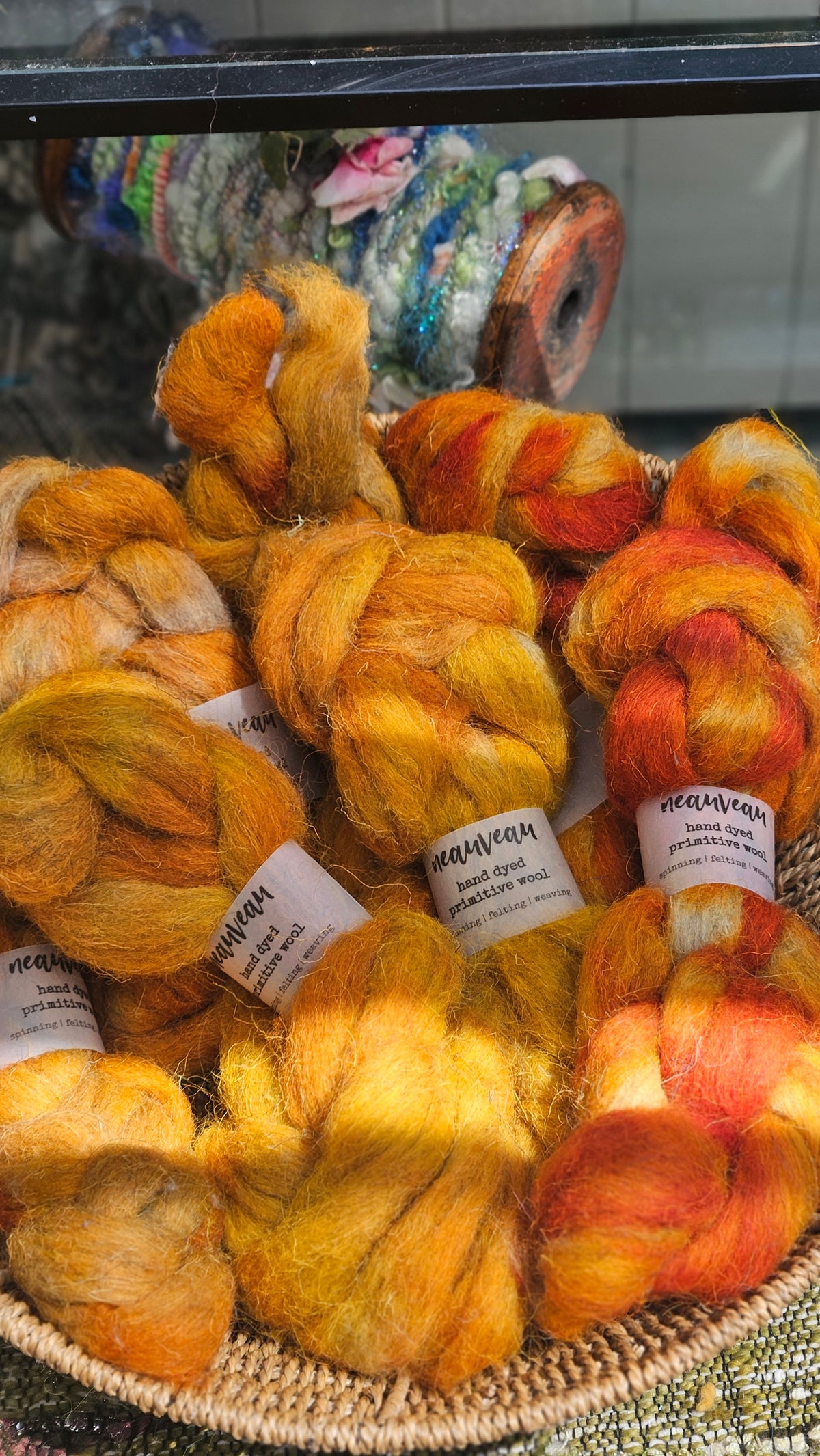 Hearthside - primitive hand dyed wool roving for felting and blending - 2 ounces | 57 grams