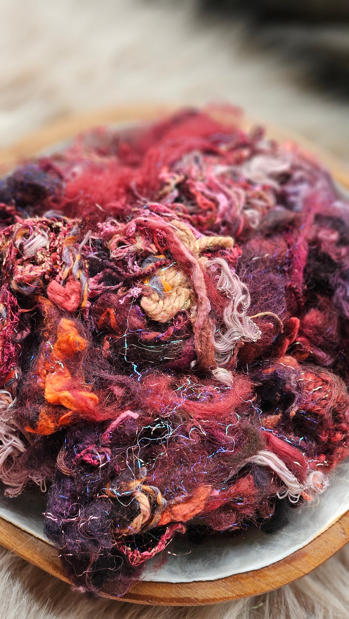 Bruised Halo - hand-dyed wool alpaca bamboo texture blend - 4 ounces | 114 grams