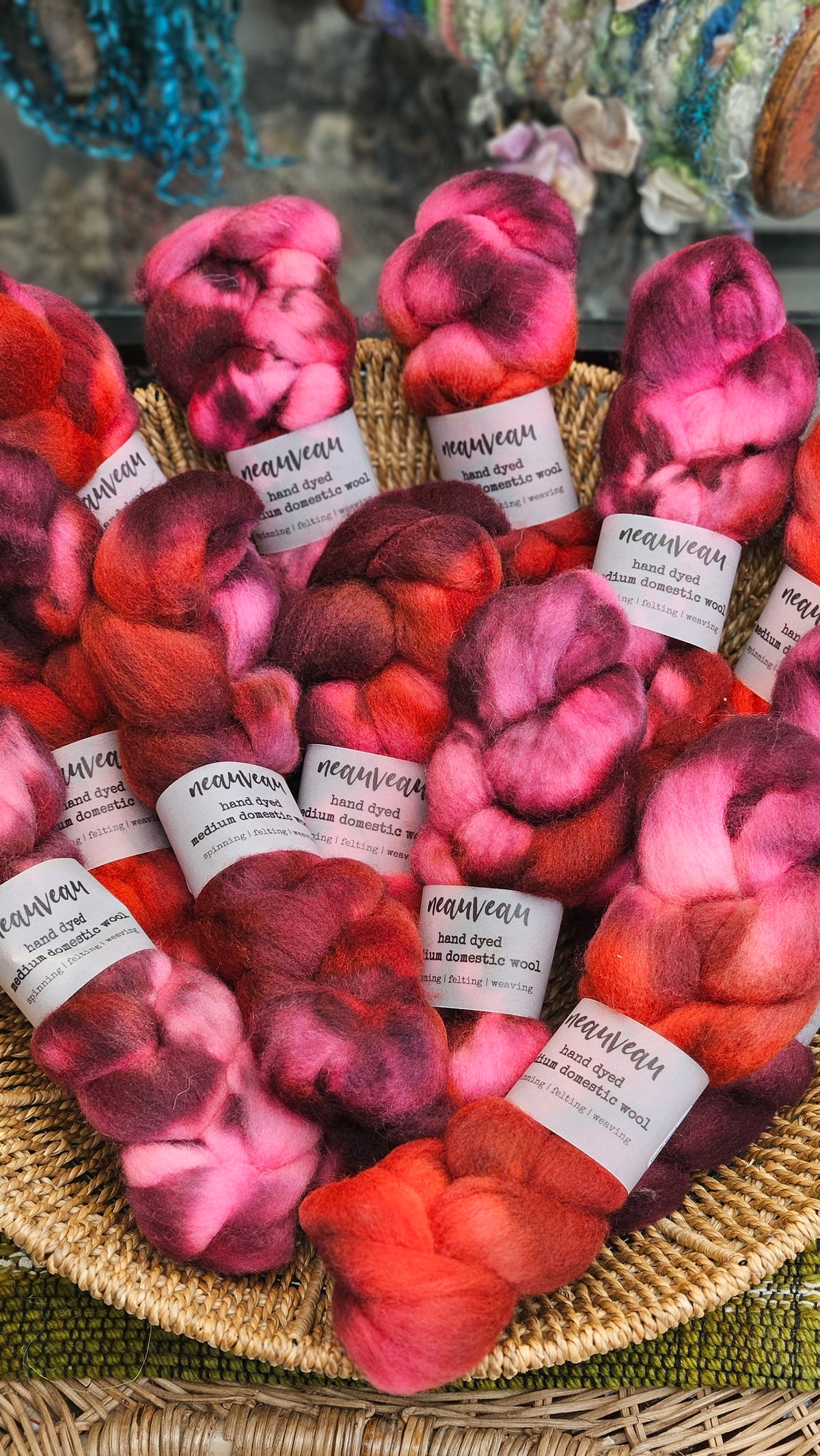 Scarlet Ibis - hand dyed domestic wool roving for felting and blending - 2 ounces | 57 grams