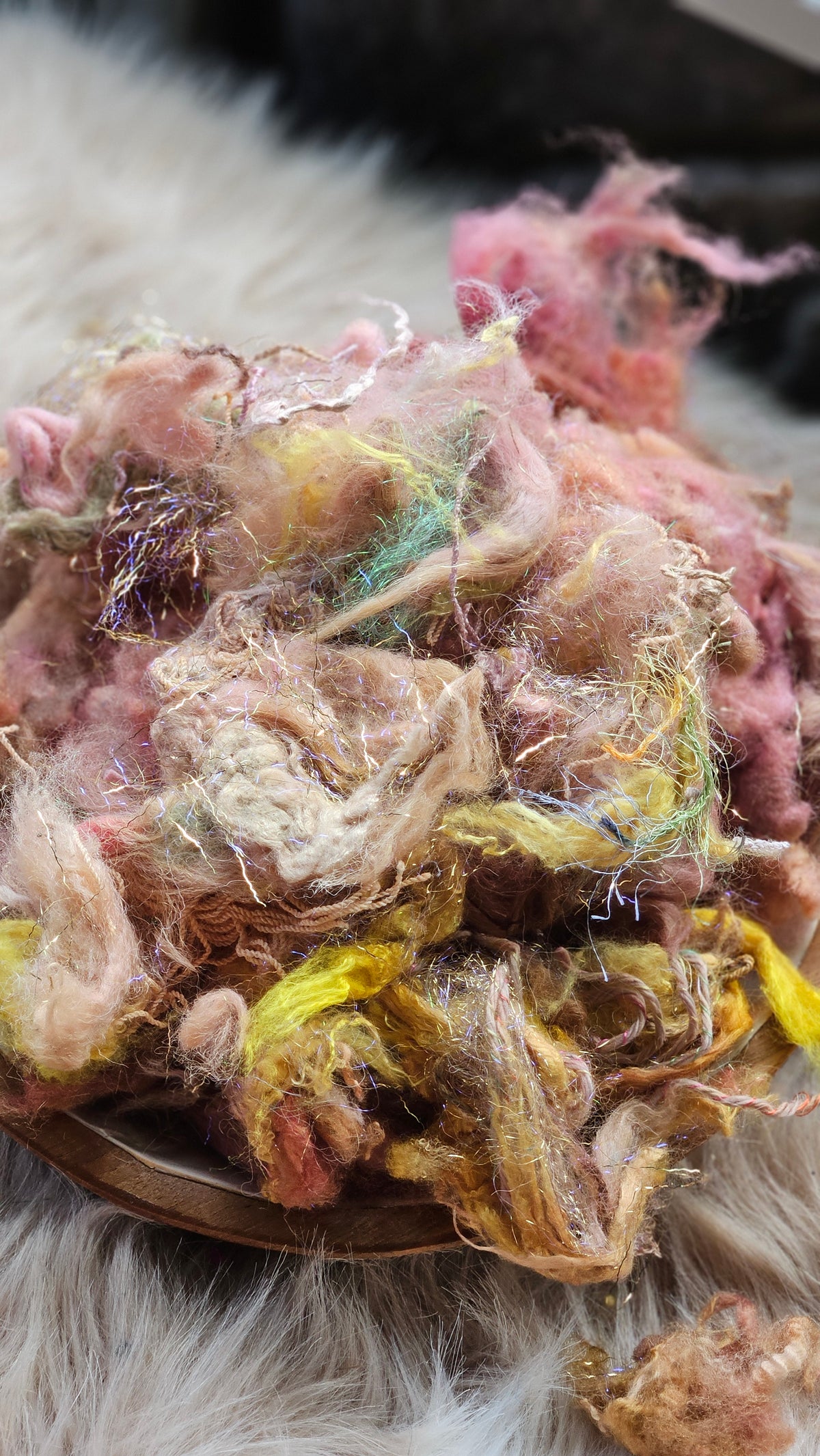 First Blush - hand-dyed wool alpaca bamboo texture blend - 4 ounces | 114 grams