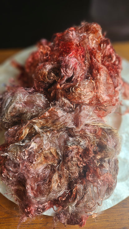 RUBELLITE - eucalyptus crimp fiber for spinning, blending & felting - 2 oz | 57 g