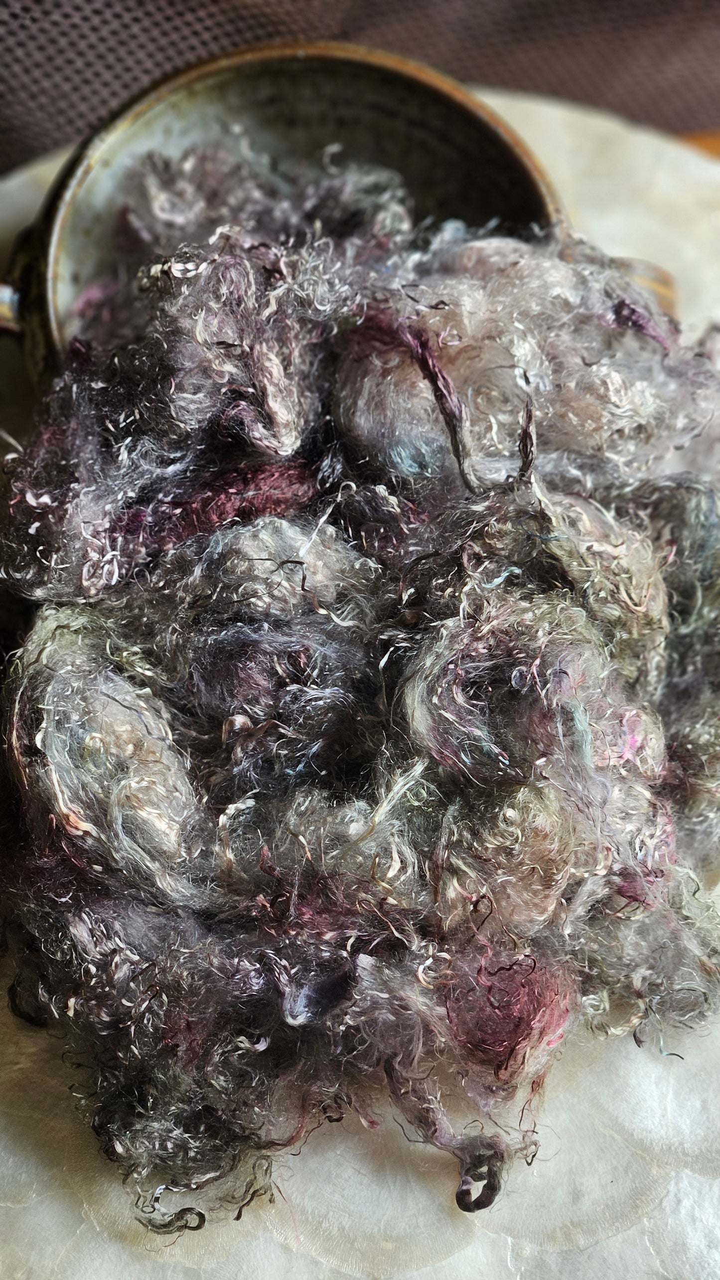 HIDDENITE - hand-dyed eucalyptus crimp faux-silk for art yarn embellishing, fiber blending, felting, and papermaking - 2 oz | 57 g