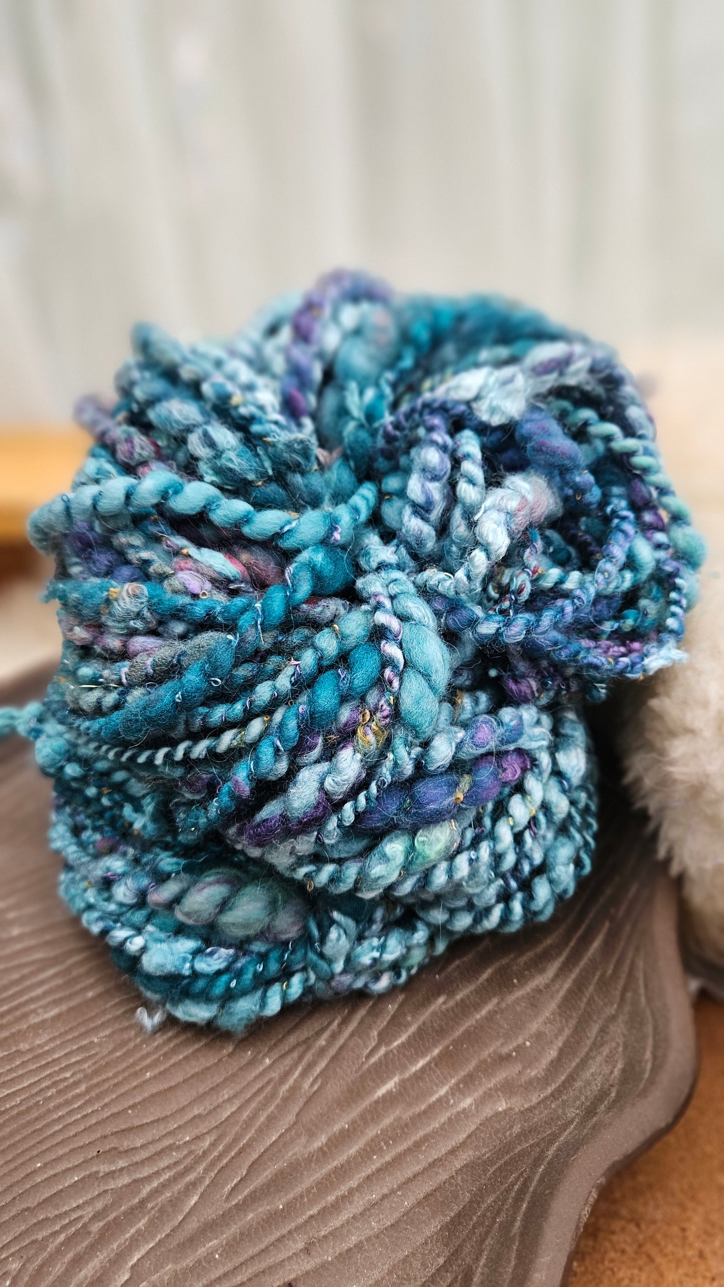 MERMAID LAGOON - Bulky Handspun Art Yarn XL Skein - 33 yards | 6.6 ounces | 187 grams