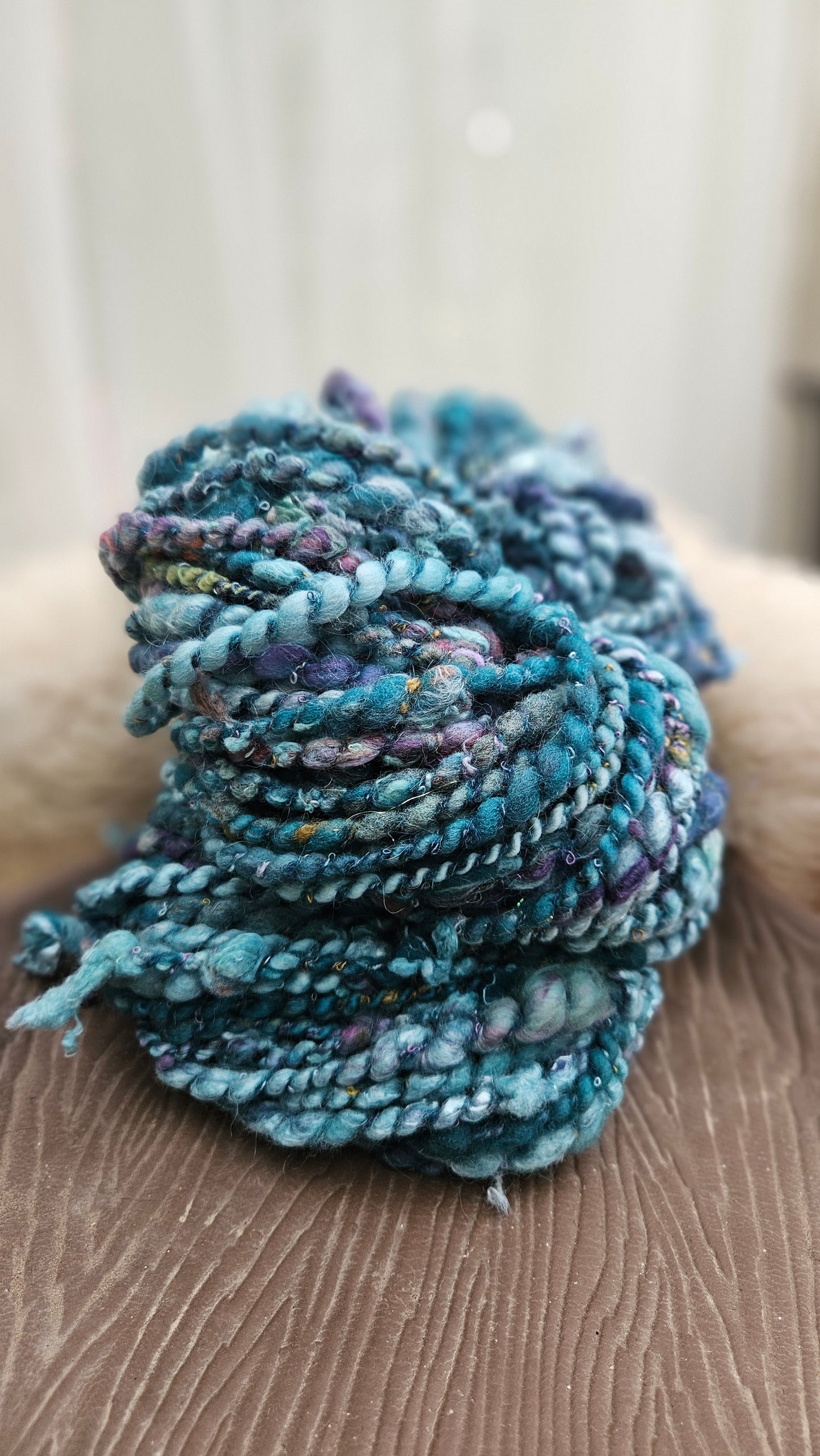 MERMAID LAGOON - Bulky Handspun Art Yarn XL Skein - 33 yards | 6.6 ounces | 187 grams